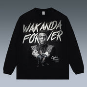 VINTAGE LONG SLEEVE TEE | WAKANDA FOREVER- BLACK PANTHER