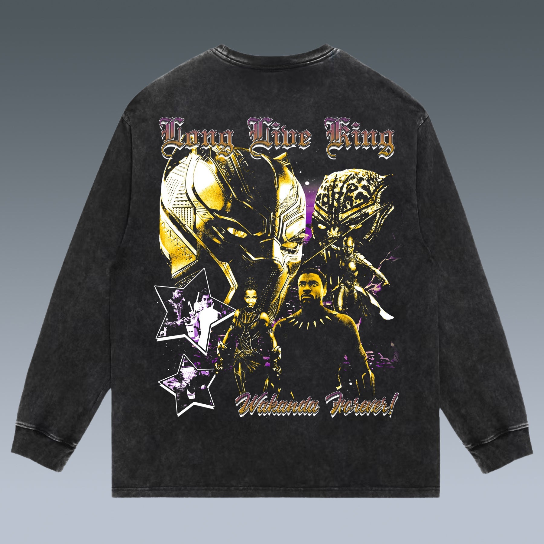 VINTAGE LONG SLEEVE TEE | BLACK PANTHER